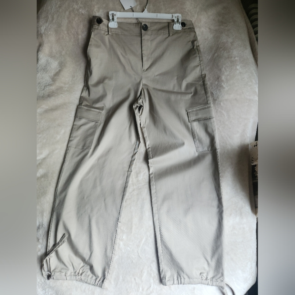 Zara cargo pants Straight Leg  Cargo Camel Sz L. M BNWT - Picture 5 of 12